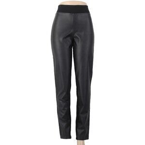 Blue Illusion Pant $130 Sz M x 32 Black Faux Leather Viscose Nylon Pant